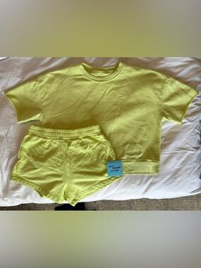 Daily Drills Neon Yellow Lounge Tee & Shorts Set